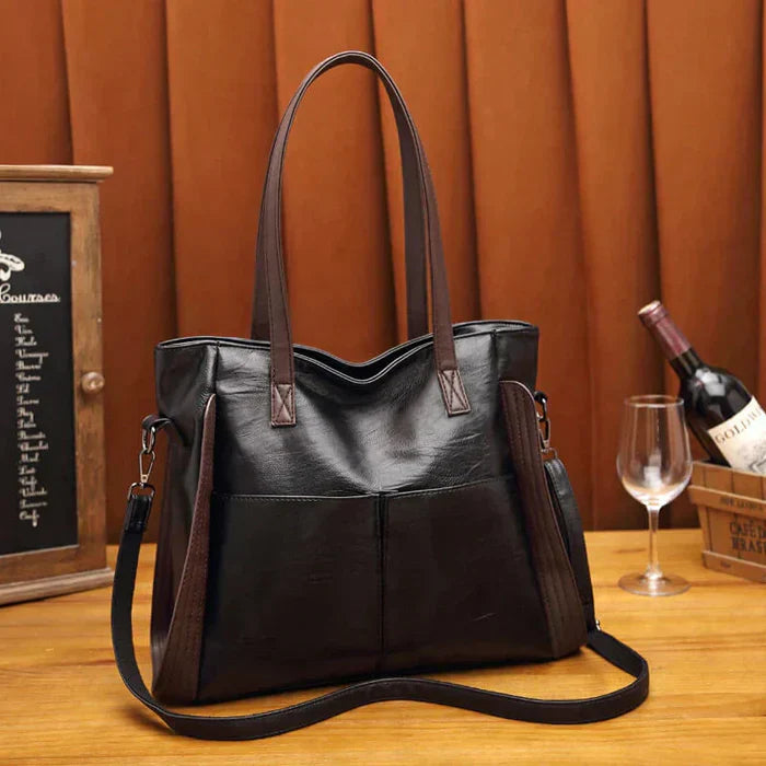 Bolsa de couro feminina grande clássica