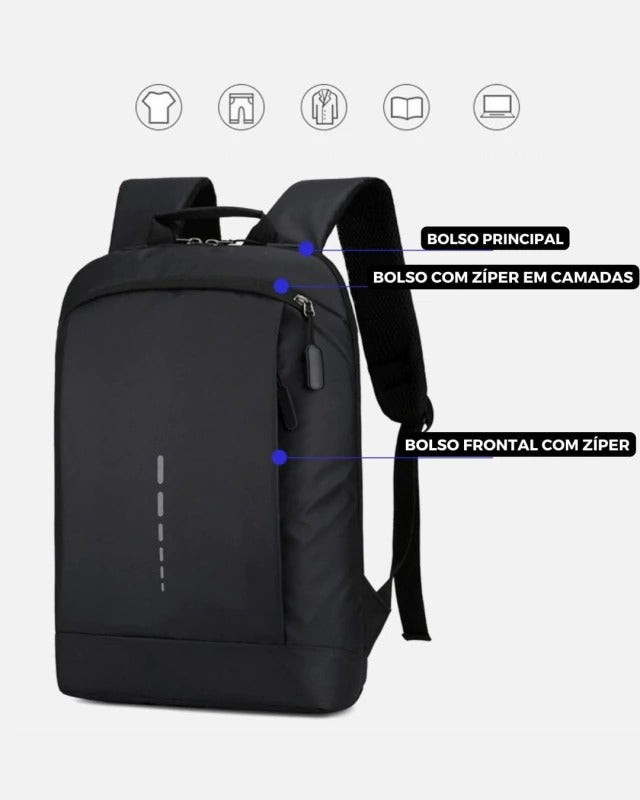 Mochila Para Notebook Modelo Slim Black