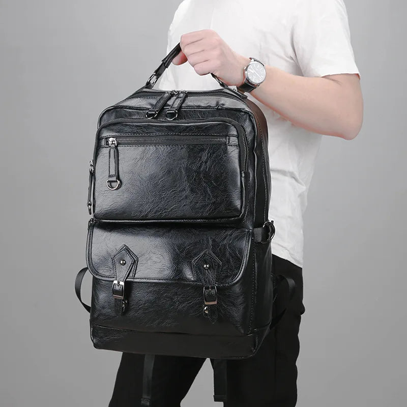 Mochila de Couro Masculina Flick | Notebook | Trabalho | Faculdade