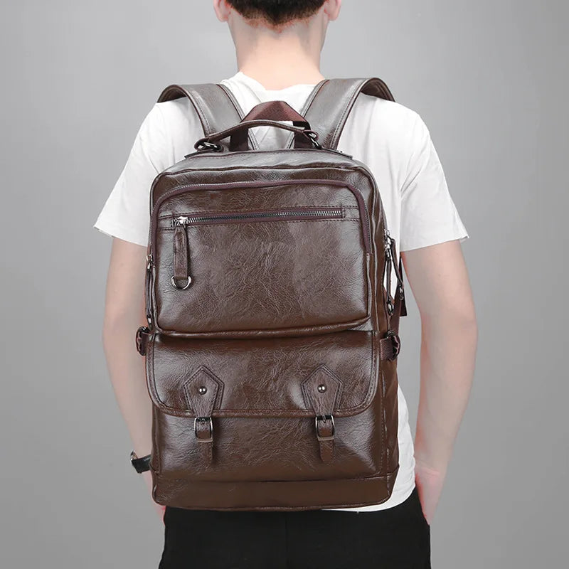 Mochila de Couro Masculina Flick | Notebook | Trabalho | Faculdade