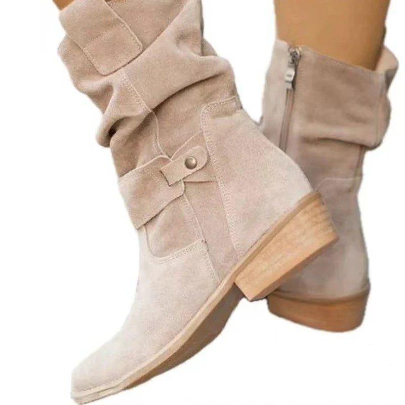 Bota Sanfonada Cano Baixo de Inverno Feminino