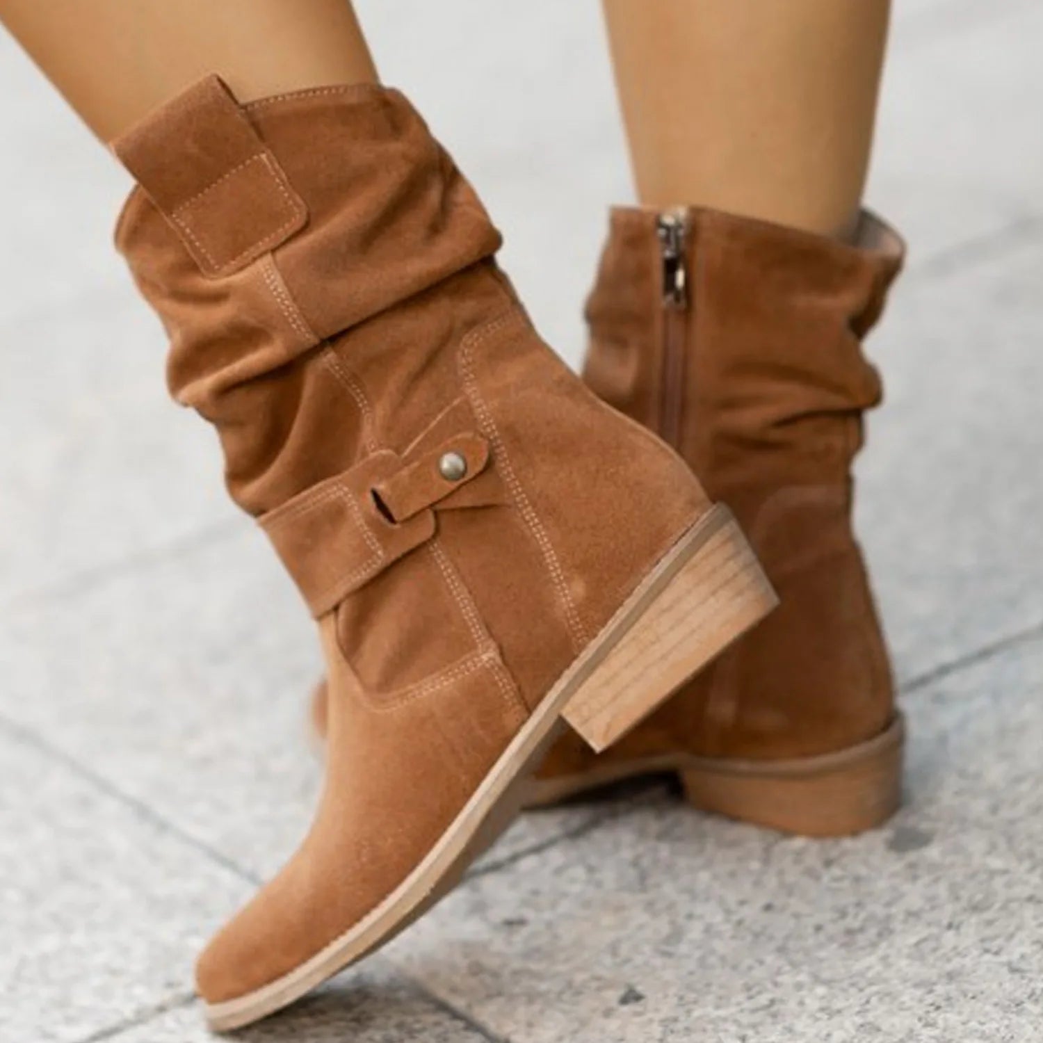 Bota Sanfonada Cano Baixo de Inverno Feminino