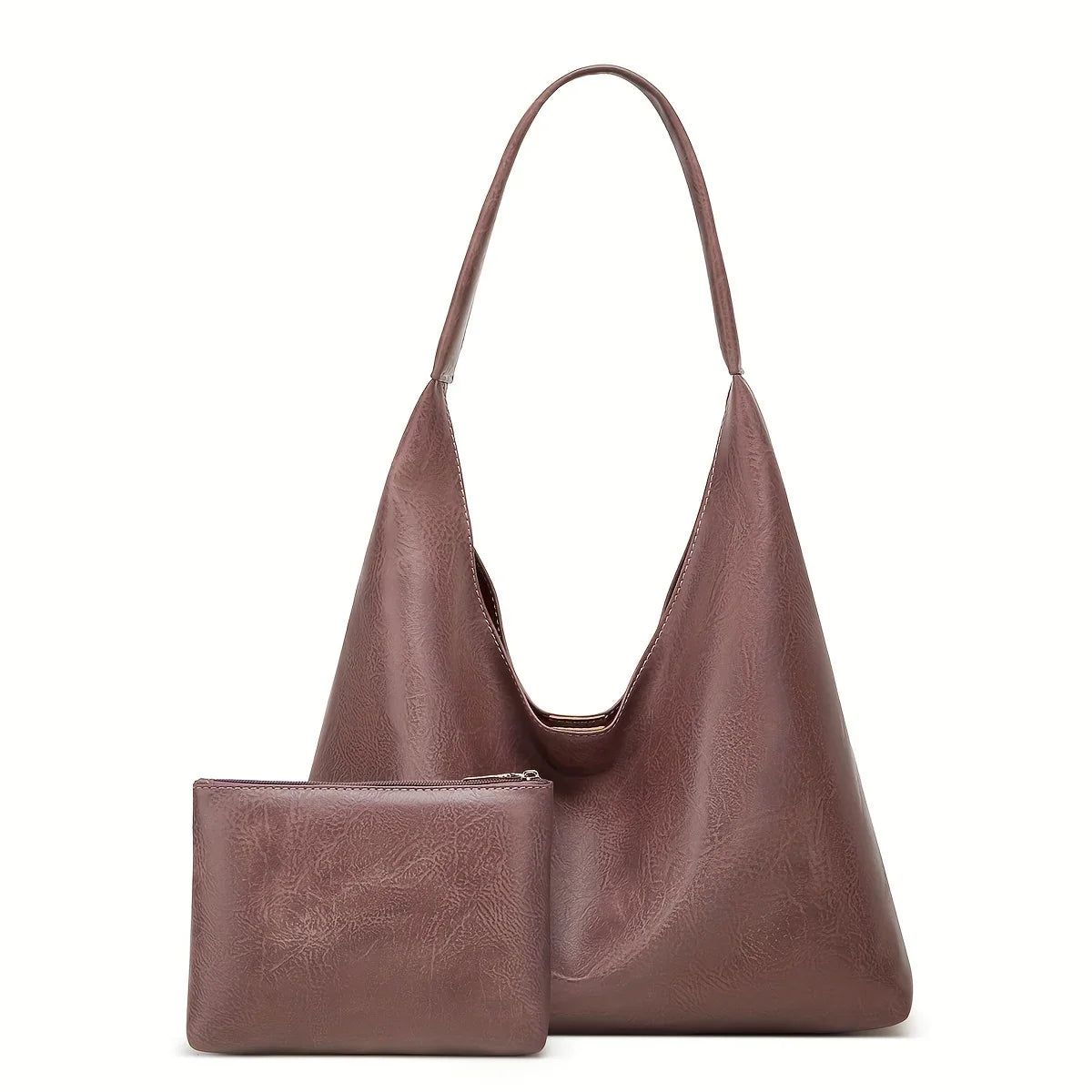 Bolsa Feminina em Couro Legítimo Tipo Carteiro + Carteira em Couro - Manz