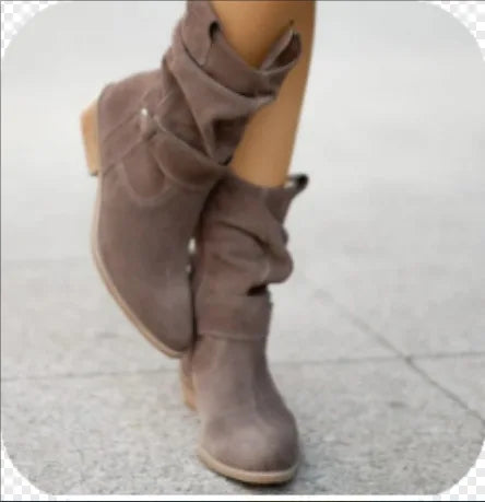 Bota Sanfonada Cano Baixo de Inverno Feminino