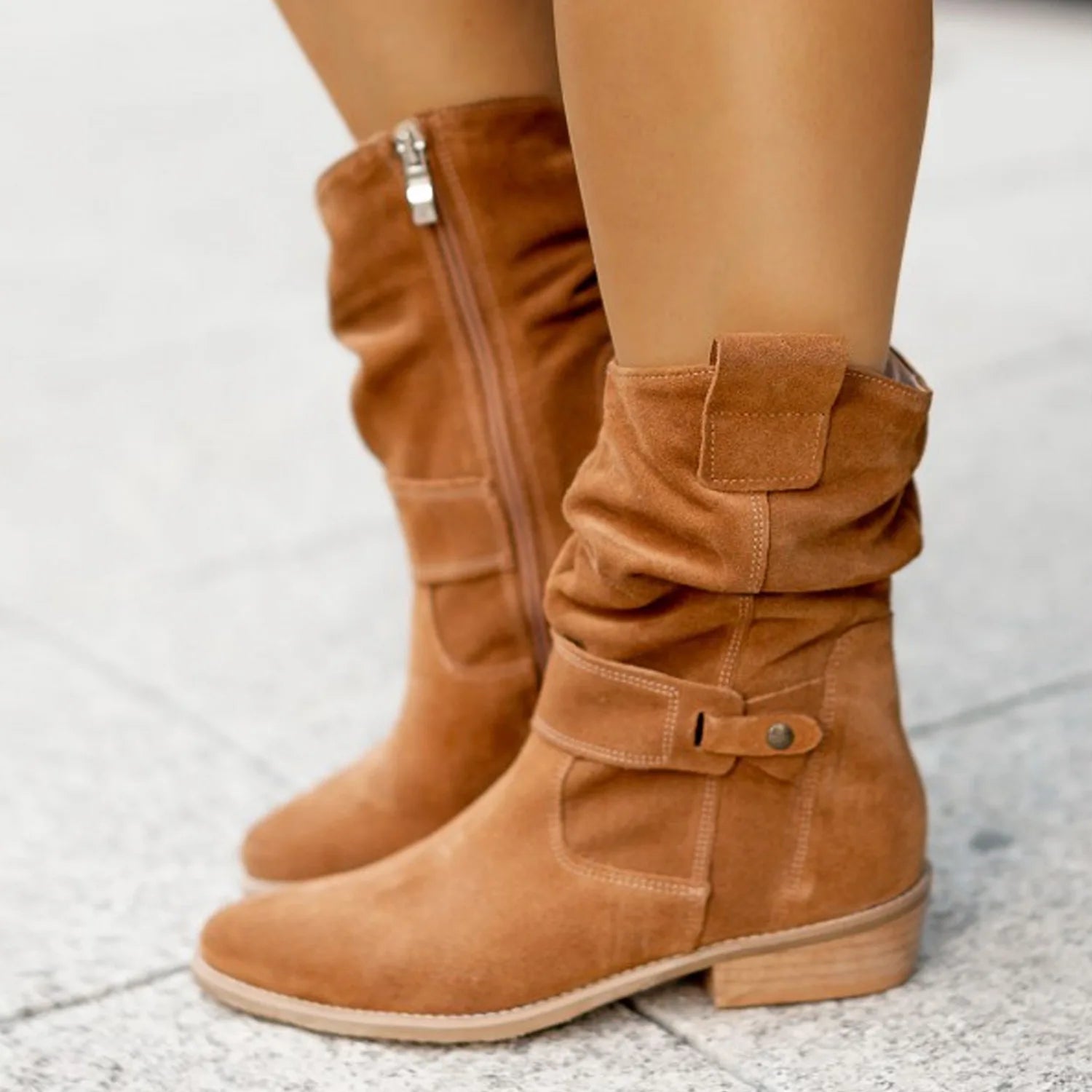 Bota Sanfonada Cano Baixo de Inverno Feminino