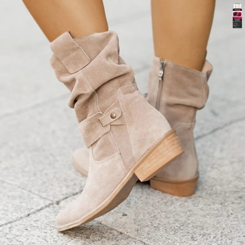 Bota Sanfonada Cano Baixo de Inverno Feminino