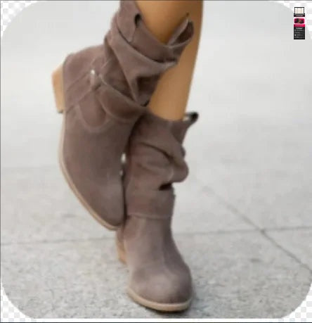Bota Sanfonada Cano Baixo de Inverno Feminino