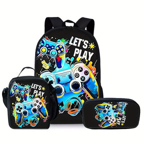 Kit Escolar Let's Play - Mochila, Lancheira e Estojo