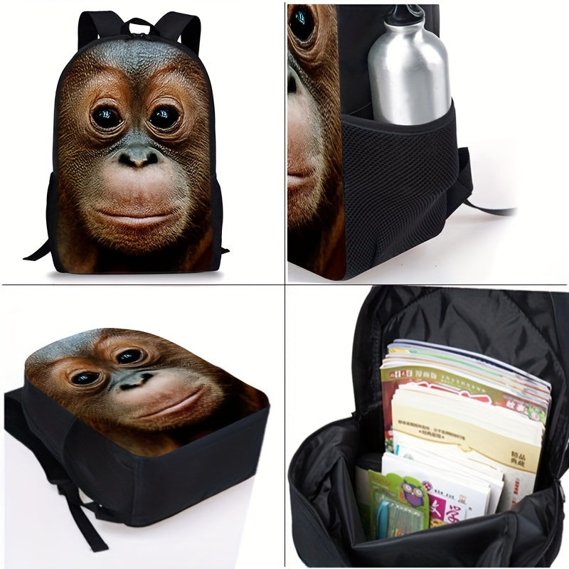 Kit Escolar Mochila Macaco - Mochila, Lancheira e Estojo