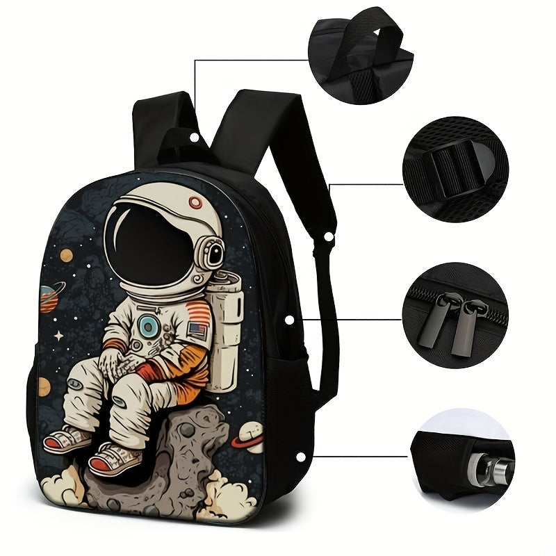 Kit Mochila Astronauta Infantil - Mochila, Lancheira e Estojo Temáticos