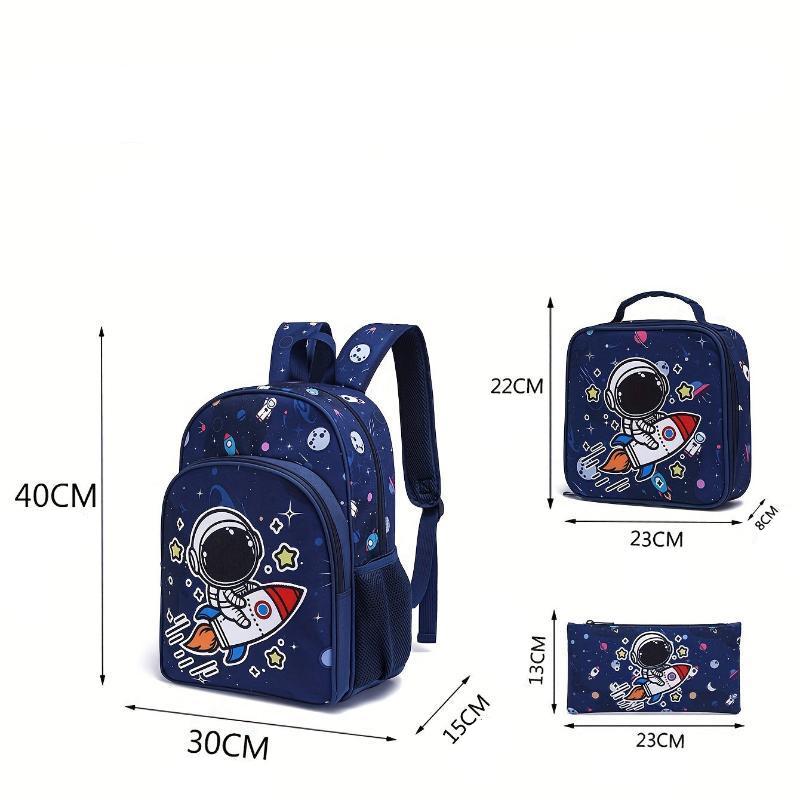 Kit Mochila Astronauta - Mochila, Lancheira e Estojo