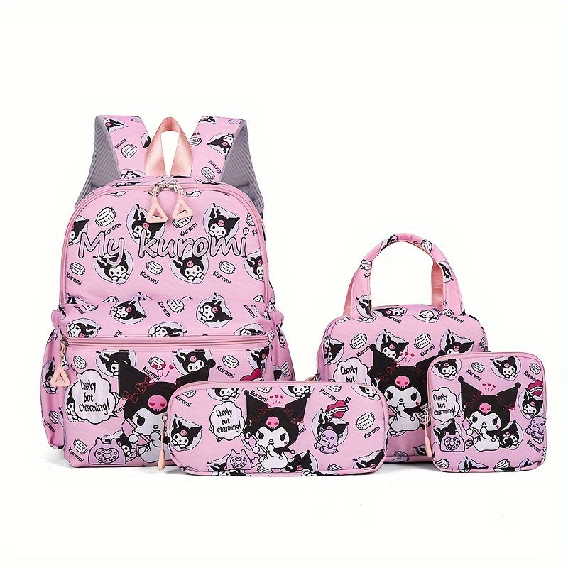 Kit Mochila Escolar Feminina Hello Kitty 4 Peças