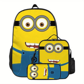 Kit Mochila Escolar Minions - Mochila, Lancheira e Estojo