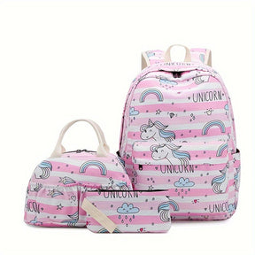 Kit Mochila Escolar Unicorn - Mochila, Estojo e Lancheira