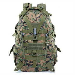 Mochila Tática Camuflada 40L com Sistema Molle e Listra Refletiva