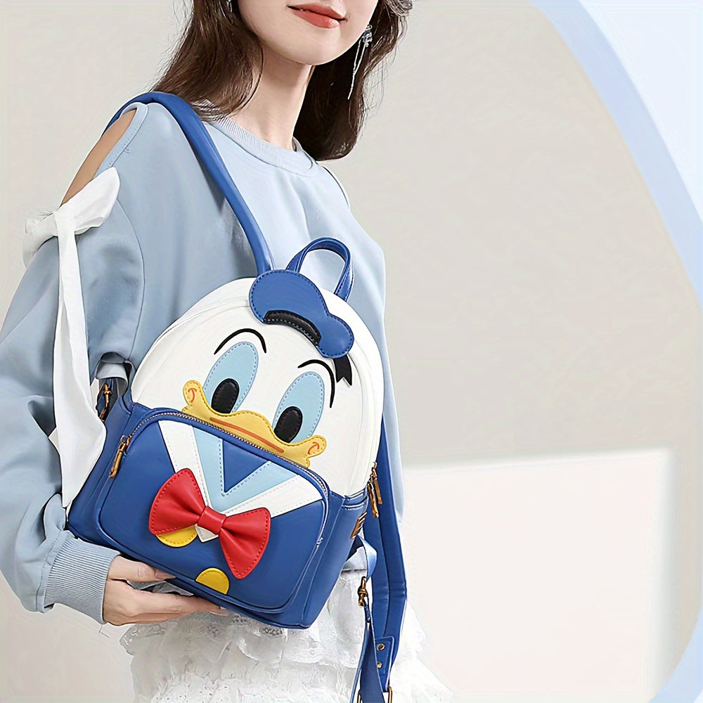 Mochila Escolar Pato Donald em Couro