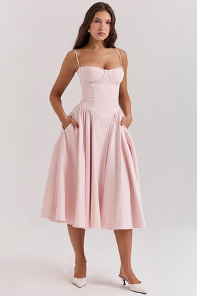 Vestido Feminino Midi Ellie Rosa