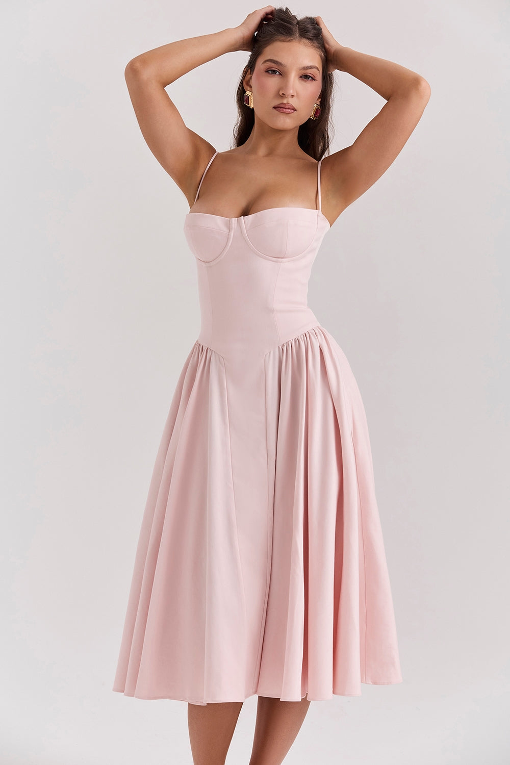 Vestido Feminino Midi Ellie Rosa