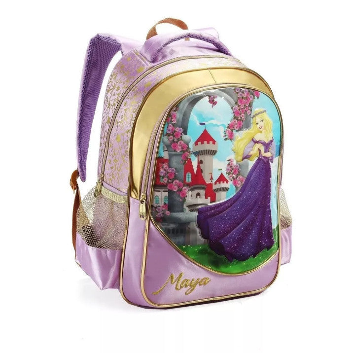 Mochila Escolar Infantil Princesa Maya Feminina Roxa